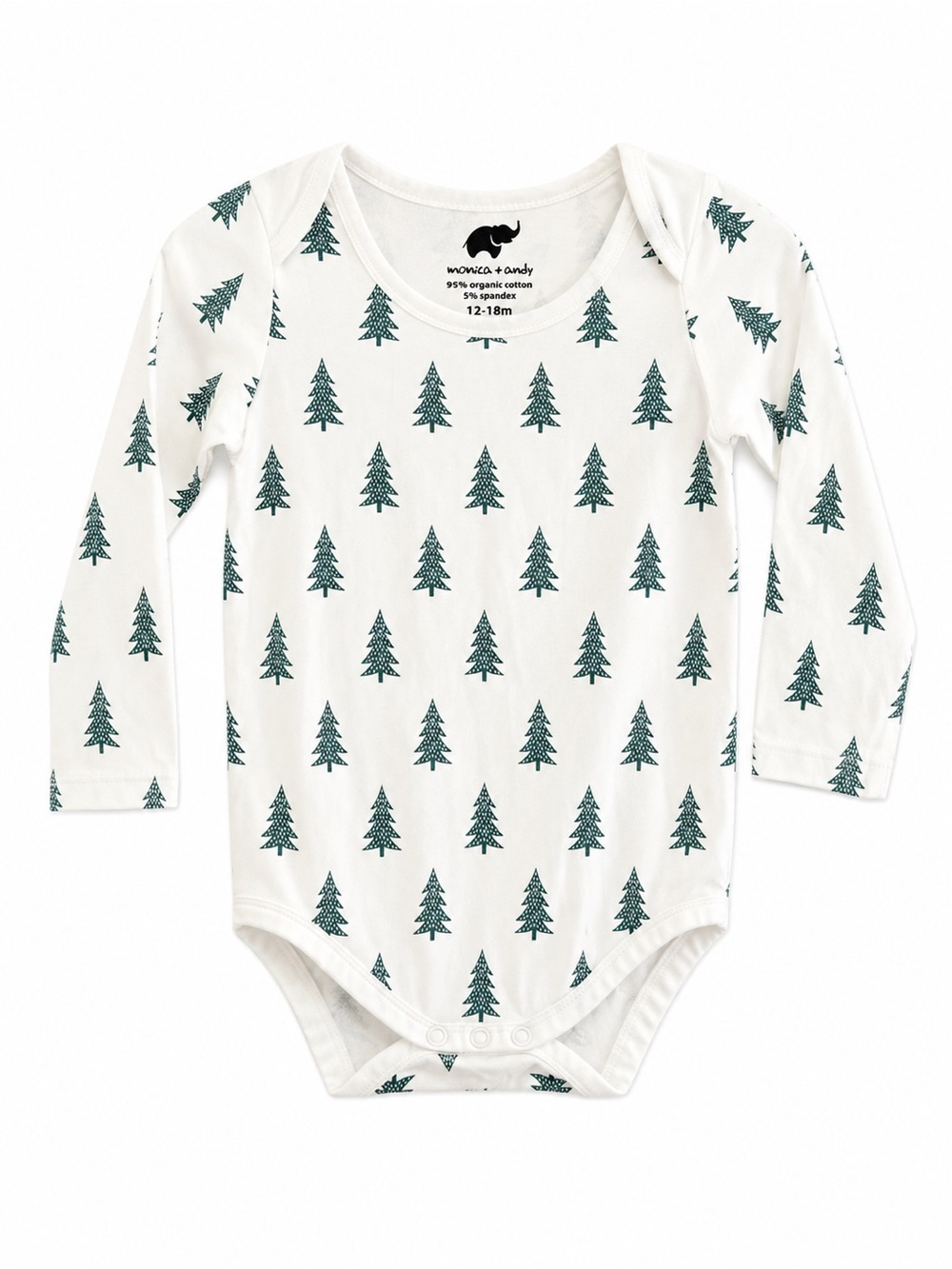 Monica + Andy Baby Evergreen Tree Long Sleeve Bodysuit 12-18M